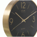 Relógio de Parede Alumínio Dourado mostrador Preto